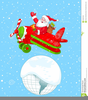 Santa Flying A Plane Clipart Image