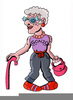 Animated Old Lady Clipart Image