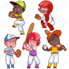 Girl Playing Baseball Clipart Image