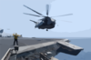 An Mh-53e Sea Dragon Helicopter Leave The Flight Deck Aboard Cv 67. Clip Art