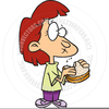 Girl Eating Sandwich Clipart Image