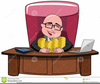 Clipart Of Man Sitting At Desk Image