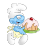 Baby Smurf Carrying Cake Image