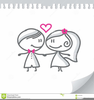 Free Cartoon Bride And Groom Clipart Image
