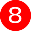 Number 8 Red Background Clip Art