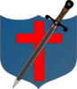 Sword And Shield - Red Blue Clip Art