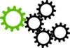 Green And Black Cogs Clip Art