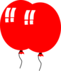 2 Red Balloons Clip Art
