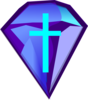 Blue Purple Diamond With Cross Clip Art