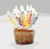 Blurred Birthday Cupcake Candles Clip Art