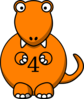 Orange  Dinosaur Clip Art