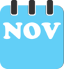 November Teal Clip Art