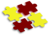 Red & Gold Puzzle Pieces Clip Art