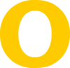 O Single Yellow Letter Clip Art