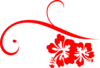 Hibiscus Swirl Red Clip Art