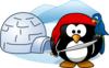 Penguin Pirate With Igloo Clip Art