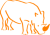 1 Horn Orange Rhino Clip Art