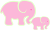 Pink Elephant And Baby Clip Art