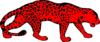 Red Leopard, Right Facing Clip Art