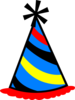 Party Hat Blue, Red & Yellow Clip Art