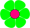 Green Flower  Clip Art