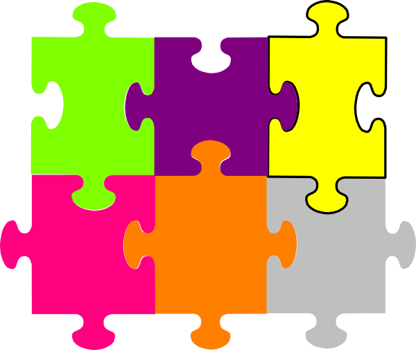 Jigsaw Puzzle 6 Pieces Clip Art at Clker.com - vector clip art online,  royalty free & public domain