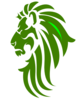 Green & White Lion Head Clip Art