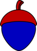 Blue Acorn With Red Cap Clip Art