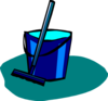 Mop And Bucket Blue Clip Art