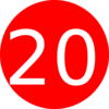 Number 20 Red Background Clip Art