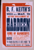 Return Engagement Of Hardeen, King Of Handcuffs The Biggest Vaudeville Attraction In America. Clip Art