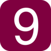 Red, Rounded, Square With Number 8 Clip Art