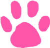 Bubblegum Pink Paw Print Clip Art