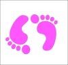 Footprints-barefoot, Pink Clip Art