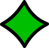 Diamond Green Black Outline Clip Art