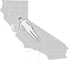 Man Shape Lying On California Map Clip Art