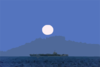 A Full Moon Illuminates The Nuclear Aircraft Carrier Carl Vinson. Clip Art