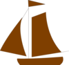 Brown Sail Boat Clip Art