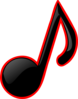 Black/red Music Note Clip Art