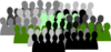 Green And Grey Crowd Clip Art