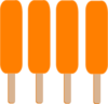 4 Orange Single Popsicle Clip Art