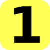 Yellow Rounded Number 1 Clip Art