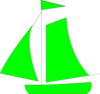 Green Sail Boat Clip Art