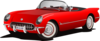 Red Corvette Convertible  Clip Art