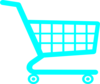 Shopping Cart - Aqua Clip Art