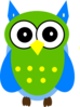 Green And Blue Owl Clip Art
