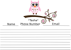 Pink Owl On Branch Directory Clip Art
