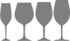 Gray Wine Glass Assortment Clip Art
