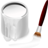 White Paint Bucket And Paint Brush Clip Art