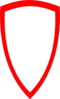Magic Shield, Wht W Red Border Clip Art
